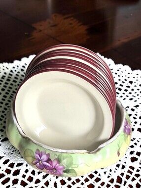 Vintage Steelite England White Butter Pat Plates Ironstone Hotelware Set of 9